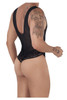 99522* CandyMan Men's Lace-Mesh Bodysuit Thong Color Black