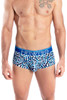 42135 Hawai Men's Geometric Mini Trunks Color Royal Blue