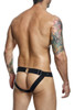 DMBL04* MaleBasics Men's Dngeon Peak-a-Boo Jockstrap Color Black