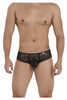 99537 CandyMan Men's Lace Boy Shorts Thong Color Black