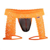 99369X CandyMan Men's Lace Garter Thong Color Hot Orange