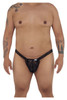 99420X CandyMan Men's Double Lace Thong Color Black