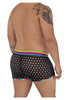 99511X* CandyMan Men's Polka Mesh Trunks Color Black-Rainbow