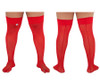 99533X CandyMan Plus-Size Mesh Thigh-Highs Color Red