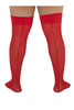 99533X CandyMan Plus-Size Mesh Thigh-Highs Color Red