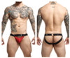 DMBL04* MaleBasics Men's Dngeon Peak-a-Boo Jockstrap Color Red