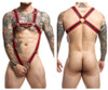 DMBL07* MaleBasics Dngeon Cross Cock-Ring Harness Color Red