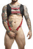 DMBL08* MaleBasics Dngeon Crop-Top Cock-Ring Harness Color Cherry