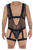 99529X CandyMan Men's Mesh Garter Bodysuit Color Black