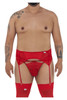99550X CandyMan Men's Lace Garter-Jockstrap Set Color Red