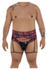 99576X CandyMan Men's Lace Garter Thong Color Black Print