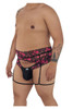 99576X CandyMan Men's Lace Garter Thong Color Black Print