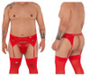 99589X CandyMan Men's Lace Garter G-String Color Red