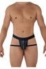 99608 CandyMan Men's Zipper Jockstrap Thong Color Black