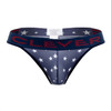 0918 Clever Men's Bright Star Thong Color Dark Blue