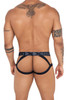 91128 Xtremen Men's Snake Print Jockstrap Color Black