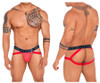 91128 Xtremen Men's Snake Print Jockstrap Color Red