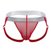 91134 Xtremen Men's Mesh Jock Thong Color Red