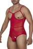 99670 CandyMan Men's Harness Bodysuit Color Red