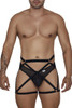 99674 CandyMan Men's Garter Thong Two-Piece Set Color Black