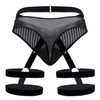 99676 CandyMan Men's Garter Thong Two-Piece Set Color Black