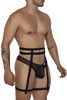 99677 CandyMan Men's Garter Thong Two-Piece Set Color Black