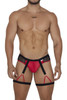 99684 CandyMan Men's Garter Briefs Color Black-Red