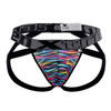 91148 Xtremen Men's Printed Microfiber Jockstrap Color Disco Zebra