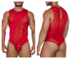 99699 CandyMan Men's Mesh Bodysuit Color Red