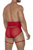 99703 CandyMan Men's Garter Briefs Two-Piece Set Color Red