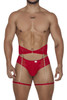 99703 CandyMan Men's Garter Briefs Two-Piece Set Color Red