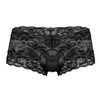 127-280 MalePower Men's Sassy Lace Mini Short Sheer Pouch Color Black