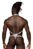 404-282 MalePower Men's S-Naked Shoulder Sling Harness Thong Color Silver-Black