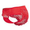 492-280 MalePower Men's Sassy Lace Bikini Solid Pouch Color Red