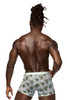 SMS-011 MalePower Men's Sheer Prints Seamless Short Color Flamingo