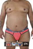 91031X-3 Xtremen Men's 3-PK Thongs Color Fuchsia-White-Blue