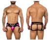 BW2023108 BiteWear Men's Tuxedo Banana Jockstrap Color Fuchsia