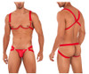 99731 CandyMan Men's Harness-Bra Two Piece Set Color Red