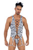 99734 CandyMan Men's Safari Bodysuit Color Zebra Print