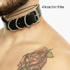 PU Leather Metal Buckle Choker Collar Color Black