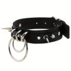 Exaggerated PU Leather Double Ring Collar Choker Color Black