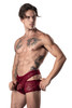 126-289 MalePower Men's Lucifer Cut-Out Shorts Color Burgundy