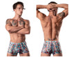 131-293 MalePower Men's "Your Lace Or Mine" Pouch Shorts Color Red-White-Blue