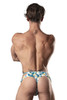 237-292 MalePower Men's "Cut It Out" Cut-Out Thong Color Blue-Green-White