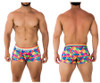 91173 Xtremen Men's Printed Trunks Color Cubes