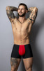 154-300 MalePower Men's "Hot Mesh" Pouch Short Color Black-Red