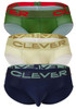 519968 Clever Men's 3PK Australian Latin Briefs Color Beige-Blue-Green