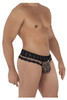 99596X CandyMan Men's Mesh-Lace Thong Color Snake Print