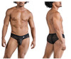 99855 CandyMan Men's Polka Mesh Briefs Color Black