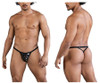 99856 CandyMan Men's Polka Mesh Thong Color Black